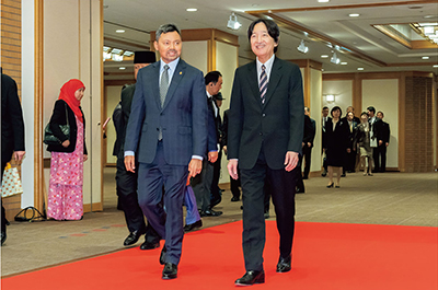 Reception commemorating the 40th anniversary of the establishment of diplomatic relations between Japan and Brunei was held, with attendance by His Imperial Highness Crown Prince Akishino (March 8, Tokyo; Photo: Imperial Household Agency)