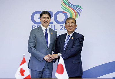 Japan-Canada Summit Meeting (November 18, Rio de Janeiro, Brazil; Photo: Official Website of the Prime Minister of Japan and His Cabinet)