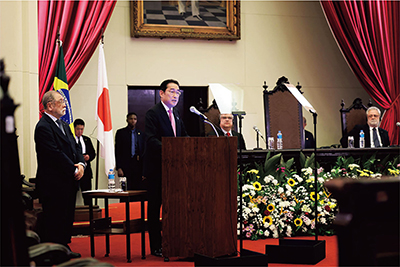 Policy Speech by Prime Minister Kishida at the University of São Paulo (May 4, São Paulo, Brazil; Photo: Official Website of the Prime Minister of Japan and His Cabinet)