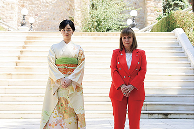 President Sakellaropoulou and Her Imperial Highness Princess Kako of Akishino (May 28, Athens, Greece; Photo: Presidency of the Hellenic Republic)