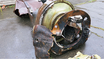 Some of the parts of a North Korea-made SRBM being examined by the PoE in Ukraine (April, Ukraine; Photo: Former member of the PoE)