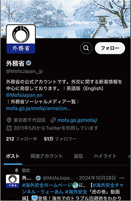 Social media used by MOFA