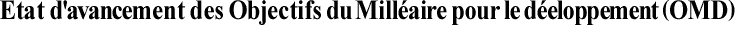 Etat d'avancement des Objectifs du Millenaire pour le developpement (OMD)
