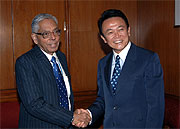 Foreign Minister Aso and National Security Advisor Narayanan