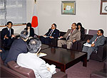 photo(Courtesy call on Senior Vice-Minister for Foreign Affairs Ichiro Aisawa by Director General of Governorate of Al-Muthanna Health Department and Directors of four Hospitals in Samawa and Neighboring Areas)